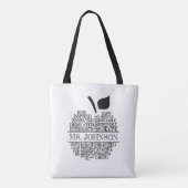 Tote Bag Teacher Apple Typographie noir et blanc (Dos)