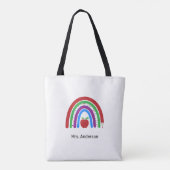 Tote Bag Teacher couleur mignon arc-en-ciel (Dos)