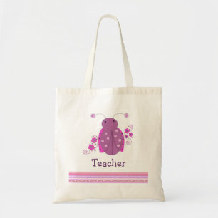 Tote Bag Teacher Pink et Purple Ladybug