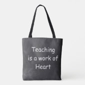 Tote Bag Teaching Work Heart Chalkboard Design Venin Idea (Dos)