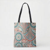 Tote Bag Teal and Coral Nouveau Flow (Devant)