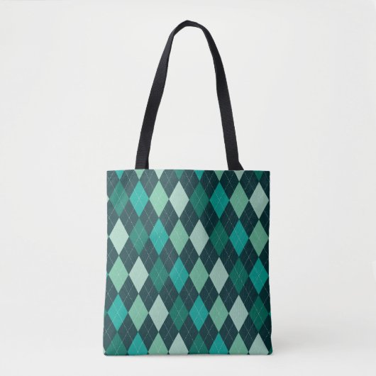 Tote Bag Teal argyle (Devant)