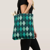 Tote Bag Teal argyle (De près)