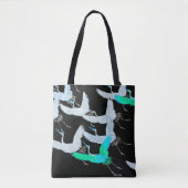 Tote Bag Teal Cranes in Flight (Devant)