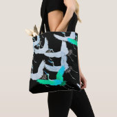 Tote Bag Teal Cranes in Flight (De près)