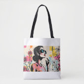Tote Bag Teal Dreams Portrait Art 🌿 (Devant)