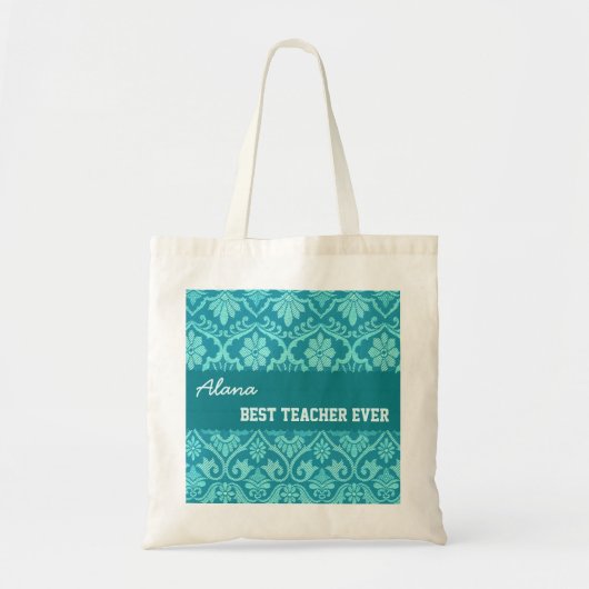 Tote Bag Teal et meilleur nom toujours fait sur commande (Devant)