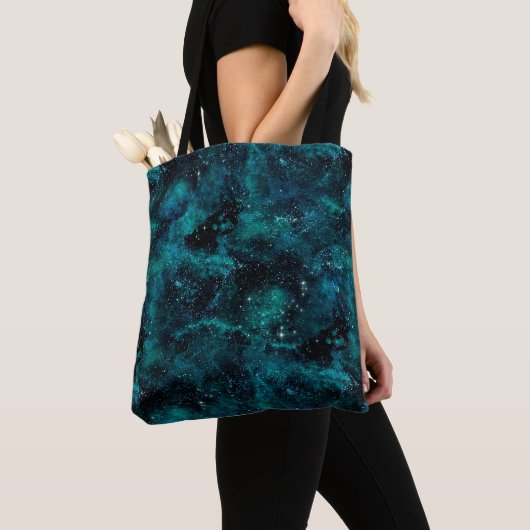 Tote Bag Teal galaxy Series Design 4 (De près)