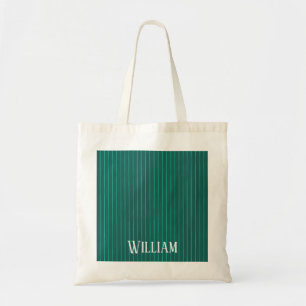 Tote Bag Teal pinstripes