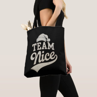 Tote Bag Team Nice Santa Hat Christmas Xmas Matching Family