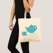 Tote Bag Teapot bleu classique (Devant (produit))