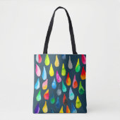 Tote Bag Teardrops watercolor colorful whimsical (Devant)