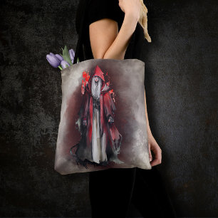Tote Bag Técherie   Sorcière rouge aux ombres gothiques du 
