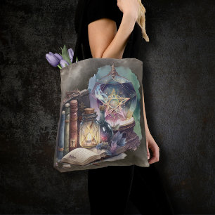 Tote Bag Técherie   Tomes du Spellbook Pastel et boule de c