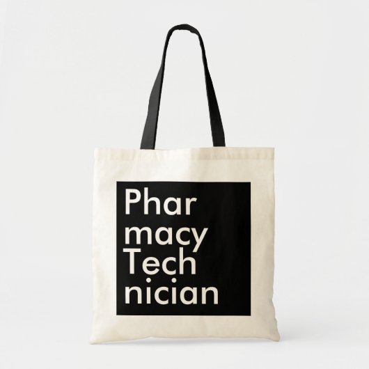 Tote Bag Technicien en pharmacie Black Square (Devant)