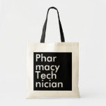 Tote Bag Technicien en pharmacie Carré noir<br><div class="desc">Technicien en pharmacie Carré noir</div>