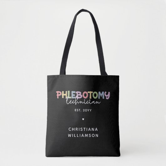 Tote Bag Technicien en pharmacie sur mesure PBT Phlebotomie (Devant)
