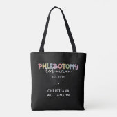 Tote Bag Technicien en pharmacie sur mesure PBT Phlebotomie (Dos)