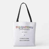 Tote Bag Technicien en pharmacie sur mesure PBT Phlebotomie (Dos)