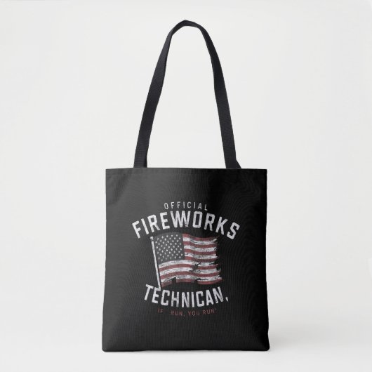 Tote Bag Technicien Officiel De Fireworks Si Je M'Exécute,  (Devant)