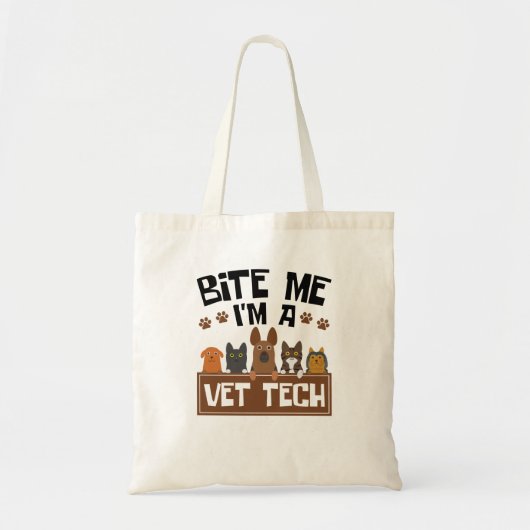 Tote Bag Technicien vétérinaire Bite Me Je suis technicien (Devant)