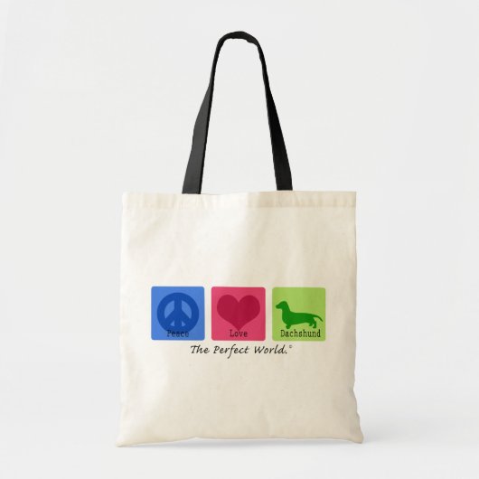 Tote Bag Teckel d'amour de paix (Devant)