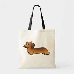 Tote Bag Teckel de bande dessinée (à cheveux longs)