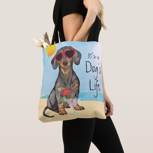 Tote Bag Teckel d'été (De près)