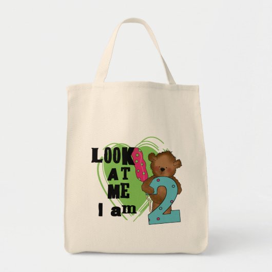 Tote Bag Teddy Bear I'm 2 Anniversaire T-shirts et cadeaux (Devant)