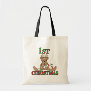 Tote Bag Teddy Bear Very 1st Christmas Tshirts and Gifts