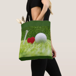 Tote Bag Tee love golf ball je suis amoureux du golf