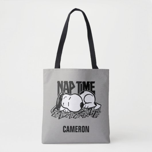 Tote Bag Tee - shirt | Snoopy Nap Time | Ajouter Votre Nom (Devant)