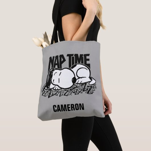 Tote Bag Tee - shirt | Snoopy Nap Time | Ajouter Votre Nom (De près)