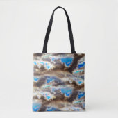 Tote Bag Teinte bleue et brune dans un bois brut (Devant)
