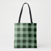 Tote Bag Teintes vertes En vichy Plaid Artisan Crochet Impr (Devant)