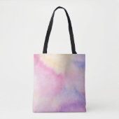 Tote Bag Teinture colorée bleu rose (Devant)