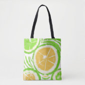 Tote Bag Teinture Tourbillon Abstrait Citron Vert (Devant)