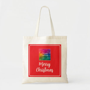 Tote Bag Téléchargez Votre Photo ou Logo Joyeux Noël Script