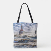 Tote Bag Tempête Au Phare St Joseph (Dos)