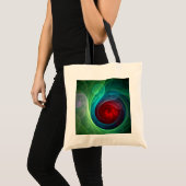 Tote Bag Tempête rouge Floral Art moderne Abstrait Motif co (Devant (produit))