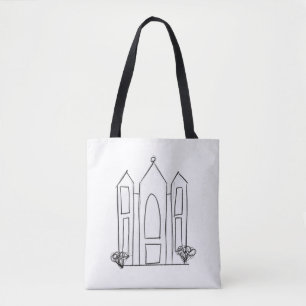 Tote Bag Temple mormon simple moderne LDS Salt Lake City