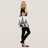 Tote Bag Temples thaïlandais et tuk tuks (Sur le modèle)