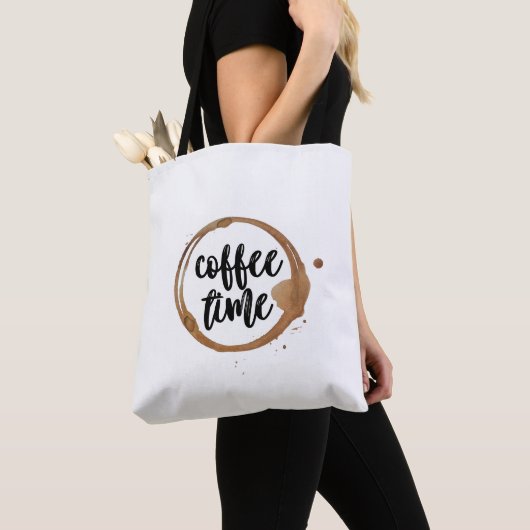 Tote Bag Temps de café fourre-tout (De près)