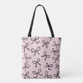 Tote Bag Tendance Mignons Petits Nœuds Papillon Rose Noir (Dos)