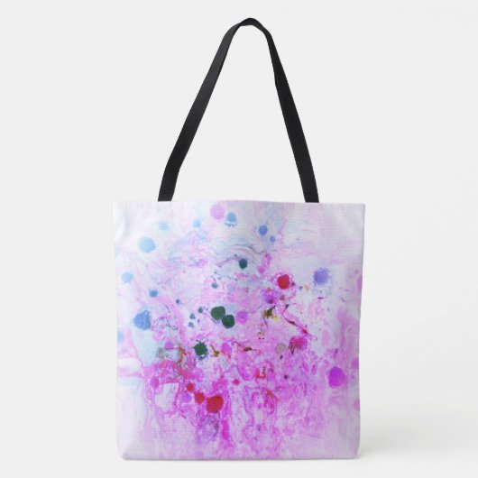 Tote Bag Tendance Moderne Abstrait Rose Rouge Jaune Vert (Devant)