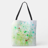 Tote Bag Tendance Moderne Abstrait Rose Rouge Jaune Vert (Dos)