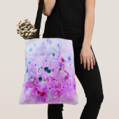 Tote Bag Tendance Moderne Abstrait Rose Rouge Jaune Vert (De près)