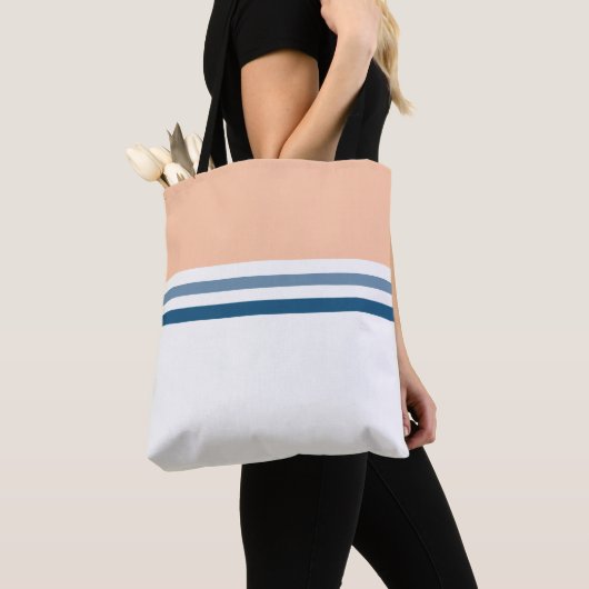 Tote Bag Tendance Moderne rayures rétro simple rayé (De près)