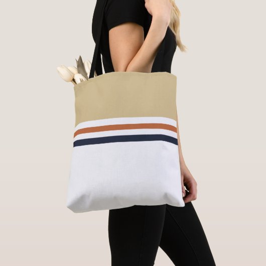 Tote Bag Tendance moderne rétro Rayures rayé (De près)