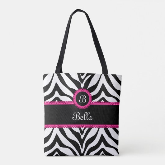 Tote Bag Tendance Monogram Zebra Stripes (Dos)